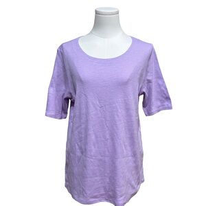 ORVIS EUC(nwot) 100% Pima Cotton Lavender Scoop T-shirt, side vent